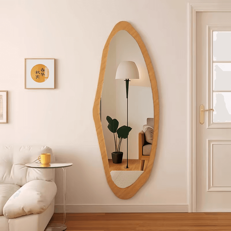 Medieval Full-Length Mirror Wall-Mounted Wall-Mounted Shell Dressing Mirror Bedroom Home Special-Shaped Internet Celebrity High-End Fitting Mirror