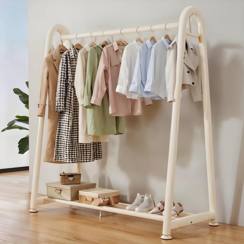 Entryway Coat Rack, Bedroom Floor-Standing Clothes Drying Rack, 2024 New Model, Balcony Clothing Store Freestanding Coat Rack