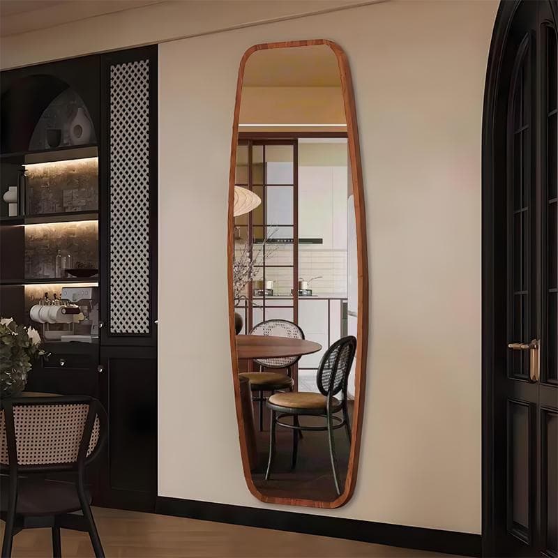 Vintage Mirror for Girls' Bedroom, Wall-Mounted Dressing Mirror, Floor-Standing, High-End Feel, Can Be Hung or Stood, Full-Length Fitting Mirror