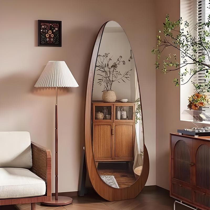 Medieval Full-Length Mirror Home Floor-Standing Hangable Retro Dressing Mirror Girls' Bedroom Wall-Mounted Special-Shaped Fitting Mirror