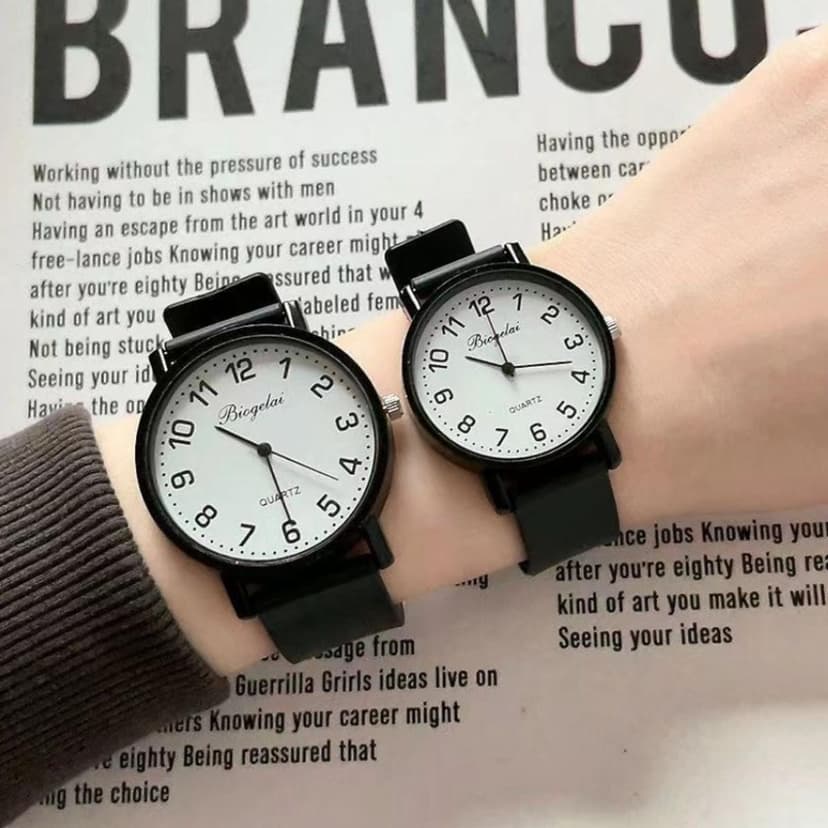 Silent Watch for Civil Service Exams, Suitable for Male and Female Students, Silent Leather Strap Quartz Watch for Civil Servants
