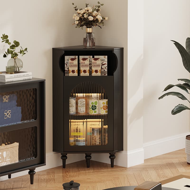 Corner Cabinet Solid Wood Corner Cabinet 90-Degree Wall-Mounted Living Room Triangle Corner Cabinet Side Cabinet Corner Transformation