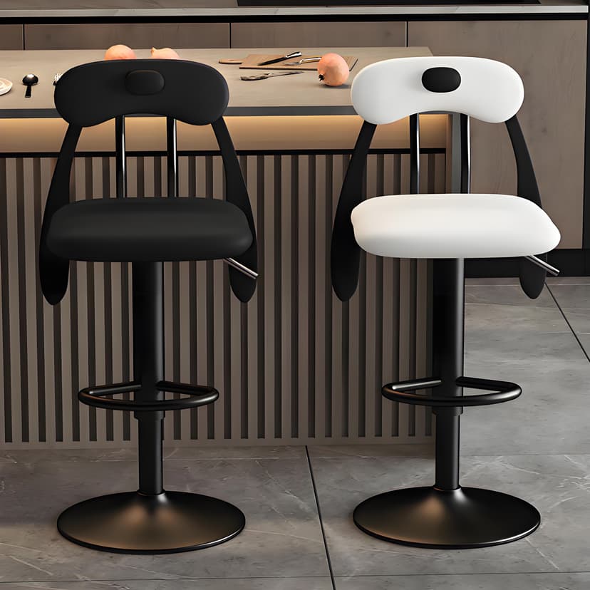 Adjustable Bar Stool with Backrest, Swivel Chair, Commercial Cashier Front Desk High Bar Stool, Vintage Home Bar High Stool