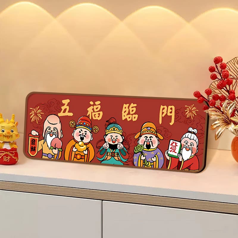 God of Wealth Entrance Decoration Painting, Creative Small Ornaments That Attract Wealth, Five Blessings, Living Room Tv Cabinet Desktop Decoration Painting