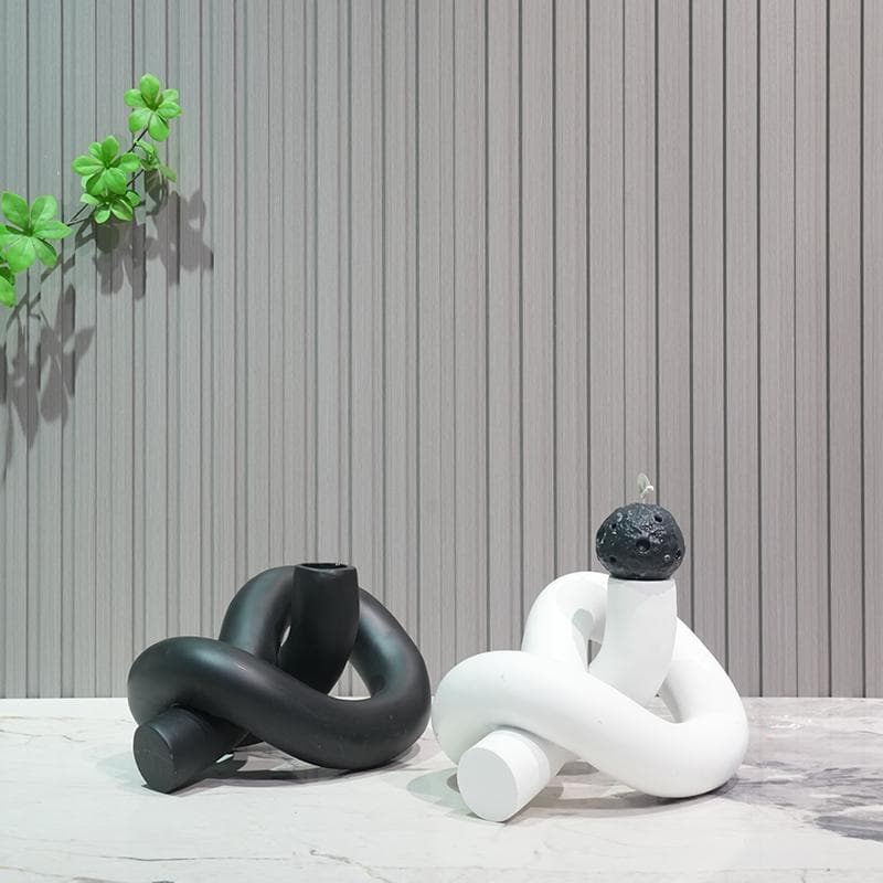 Modern Minimalist Creative Hemp Rope Twisted Candlestick Ornaments Model Room Sales Office Living Room Restaurant Hotel Decorations