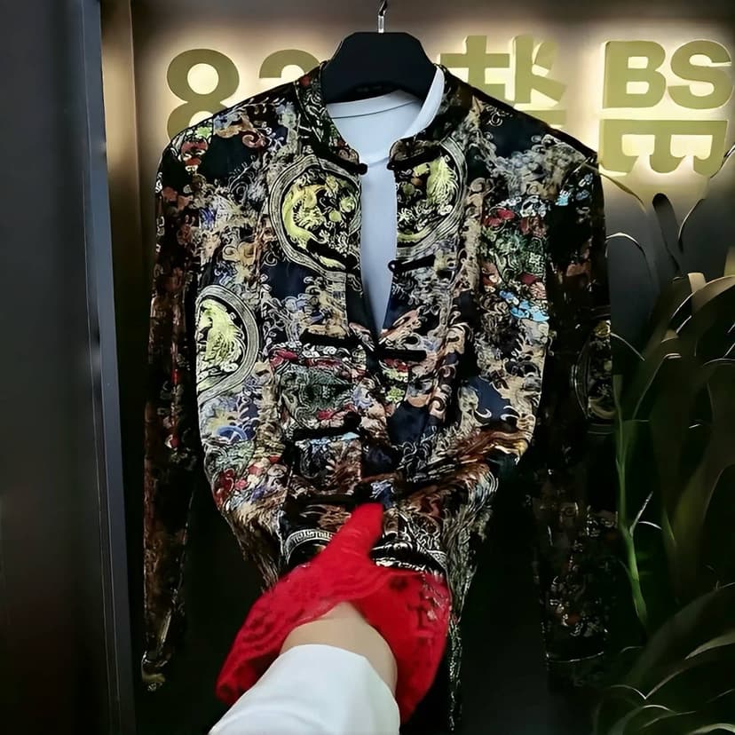 New Chinese-Style Tang Suit for Men, 2025 Autumn and Winter New Model, Mature and Handsome, Retro Buckle, Casual, Fashionable, Trendy and Versatile