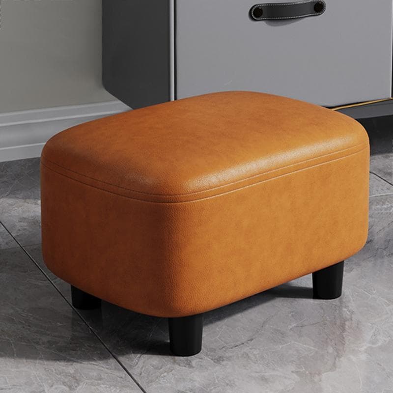 Solid Wood Stool, Soft-Packed Small Round Stool, Household Bench, Stackable Leather Pier Stool, Living Room Creative Stool, Doorway Shoe Changing Stool