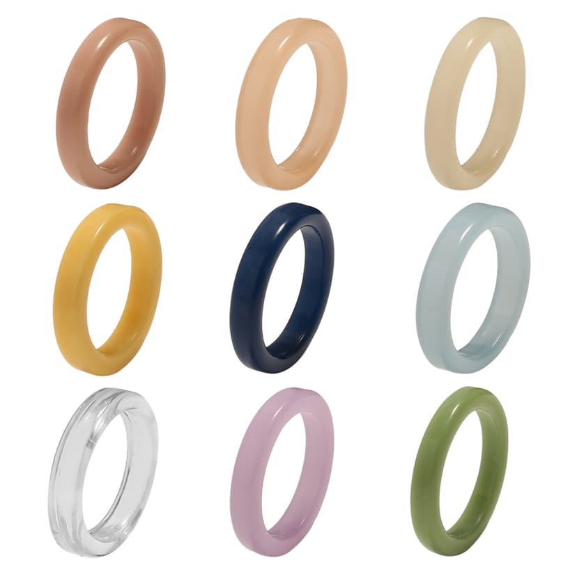 Colored Resin Ringins Simple Geometric Colorful Resin Ring Index Finger Ring Ring for Women
