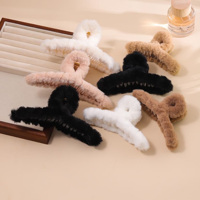 Hairpin 11cm Plush Hair Clip Furry Claw Clip High-End Autumn and Winter Shark Clip Back of the Head Clip Hairpin Hair Accessory