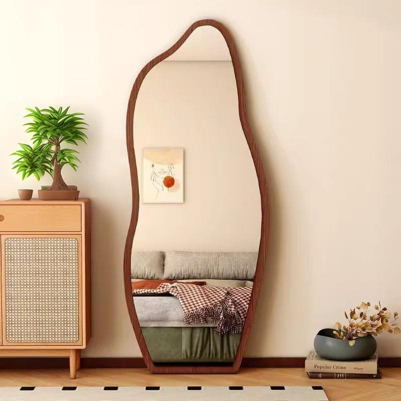 Full-Length Mirror, Home High-End Internet Celebrity Dressing Mirror, French Retro Special-Shaped Fitting Mirror, Bedroom Wall-Mounted Floor Mirror