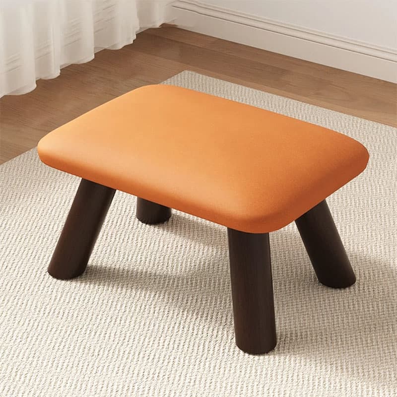 Small Stool, Household Low Stool, Coffee Table, Bench, Living Room Leather Pier, Balcony Leisure Chair, Solid Wood Square Stool, Doorway Shoe Changing Stool