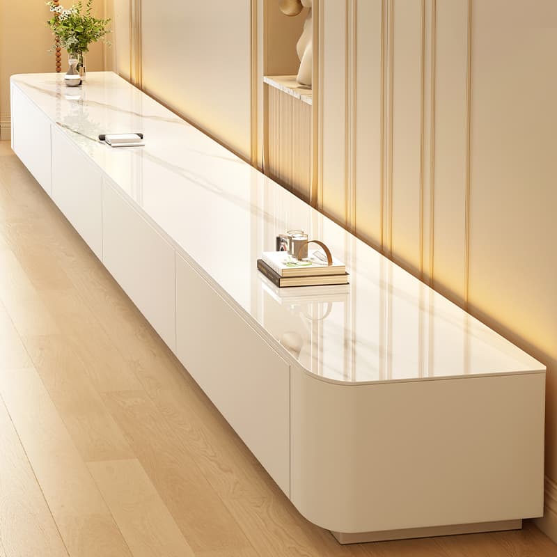 Cream-Style Slate Tv Cabinet for Living Room, 2025 New Model, Light Luxury, High-End Feel, Floor-Standing Coffee Table and Tv Cabinet Set