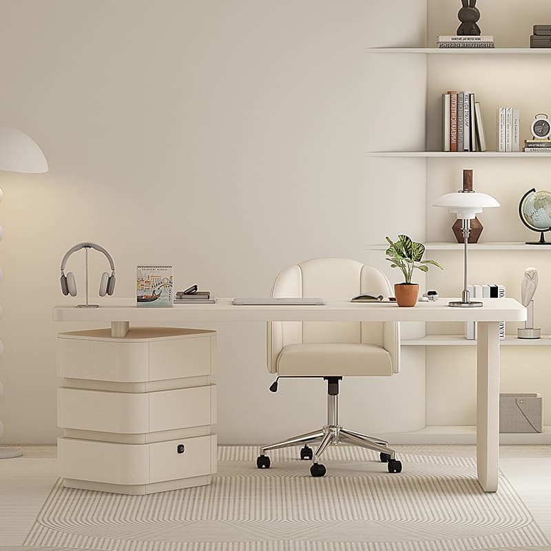 Cream Style Study Desk Small Apartment Home Accessible Luxury Simple Modern 1.2m Design Sense Desk High-End Sense