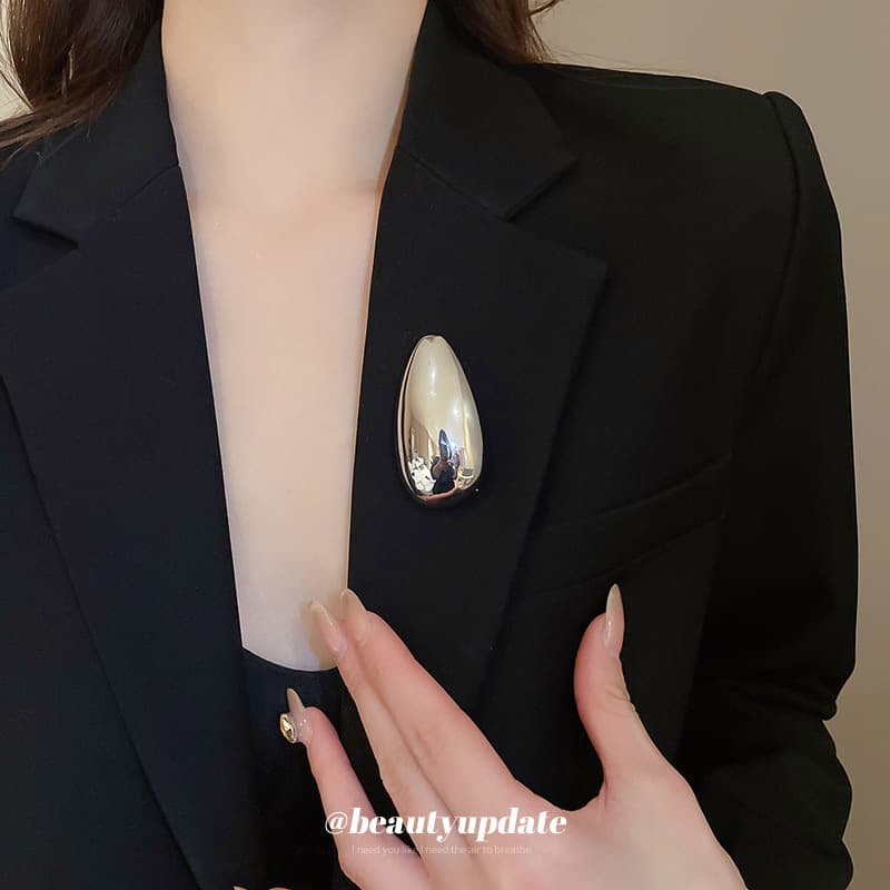 Cross-Border Irregular Oval Exaggerated Sunflower Brooch Niche Light Luxury High-End Pin Fashion Simple Jewelry Accessory