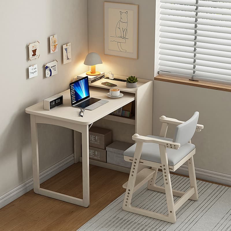 Solid Wood Folding Desk Small Apartment Bookcase Bookshelf Integrated Home Corner Computer Table Bedroom Study Table