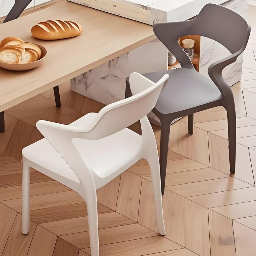 Dining Chair, Home Dining Room Stool, Backrest Dining Table Chair, Living Room Stackable Armrest Dining Stool, Sturdy and Durable Plastic Chair