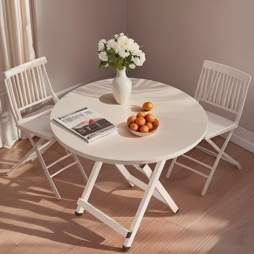 Foldable Table for Home Use in Small Apartments, Simple Fire Table, Dining Table, Outdoor Camping Portable Round Table for Setting up Stalls