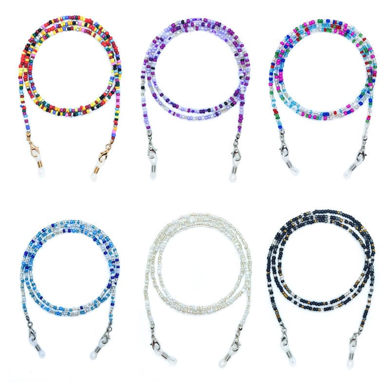 Colored Eyeglass Chain Cross-Border New Fashion Colorful Seed Bead Glasses Chain Mask Lanyard Hanging Strap