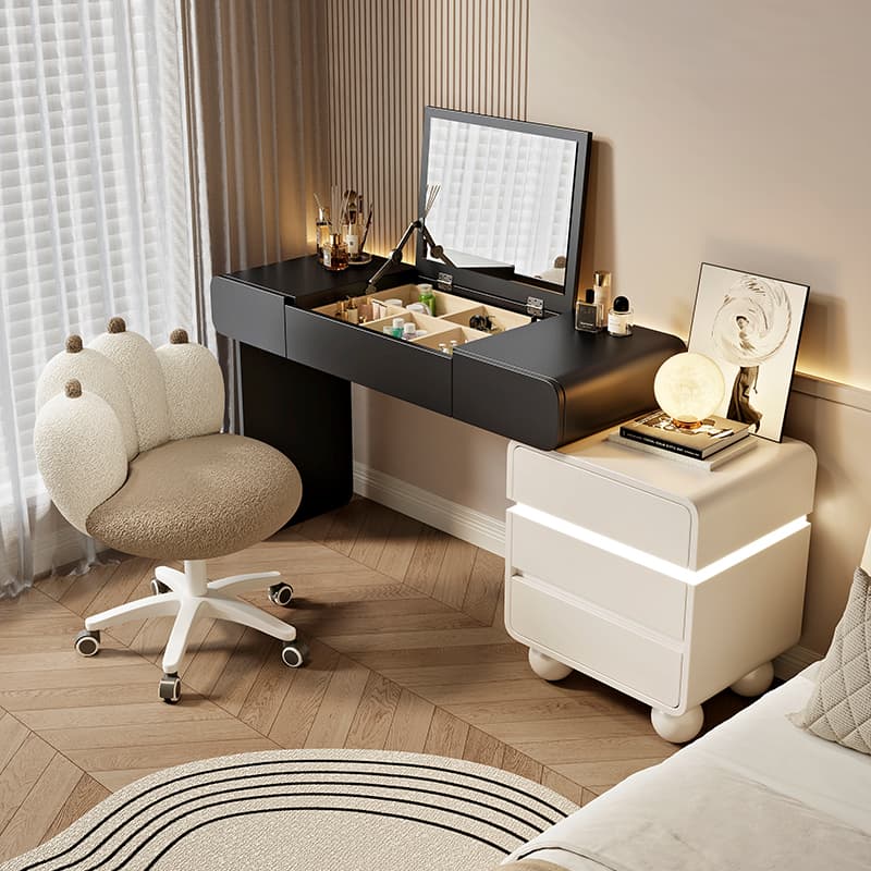 Solid Wood Dressing Table for Bedroom, Flip-Top, Small Apartment, Modern and Simple, 2025 New Model, Master Bedroom Integrated Vanity Table