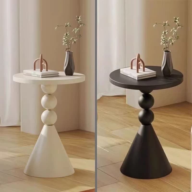 Light Cream Style Table, Cream Style Wrought Iron Small Side Table, Living Room Sofa Side Table, Round Light Luxury Coffee Table, Bedside Table