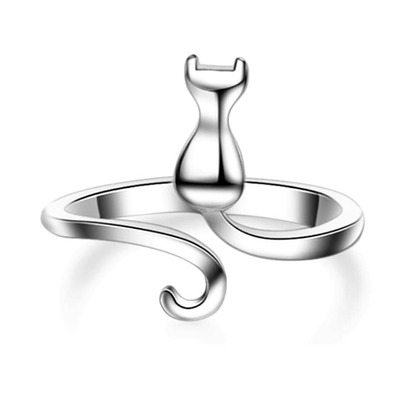 Cat Mouth Ring Women's Cat-Shaped Open Ring for Women, Index Finger Ring, Tail Ring, Jewelry