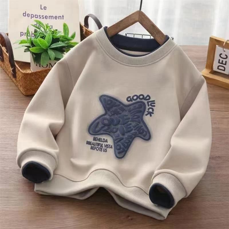 Boys' Sweatshirt 2025 New Model Children's Spring and Autumn Crew Neck Top Spring Clothing for Older Children Casual Boys' Base Layer Shirt