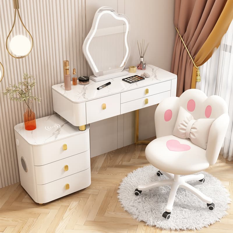 Small Makeup Table 2025 New Model Dressing Table with Integrated Drawer Cabinet for Master Bedroom, Modern Simple Light Luxury High-End Bedside