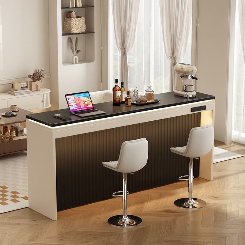 Light Luxury High-End Sofa Back Bar Table, Long Table for Home Living Room, Rock Slab Partition, Small Apartment Island Table with Backrest Cabinet