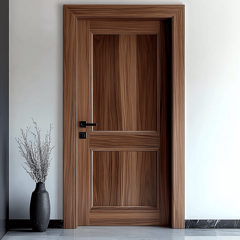 Wabi-Sabi Style Solid Wood Bedroom Door for Villa Self-Built House, Natural Wood Room Interior, Homestay, Chinese Pastoral Style Single Door