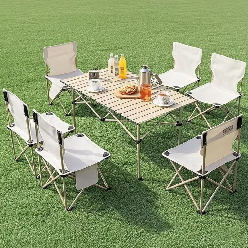 Foldable Table Outdoor Camping Style Picnic Table and Chair Set 2025 New Portable Egg Roll Table Stall Small Square Table