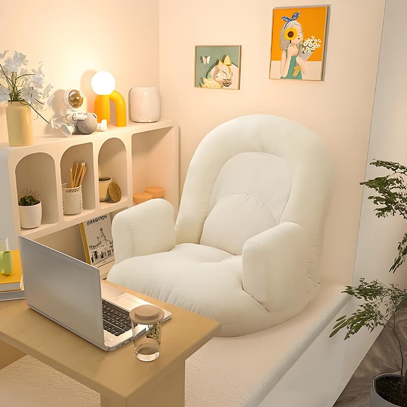 Lazy Sofa Balcony Leisure Chair with Backrest Bay Window Tatami Single Foldable Recliner Bedroom Bed Cushion