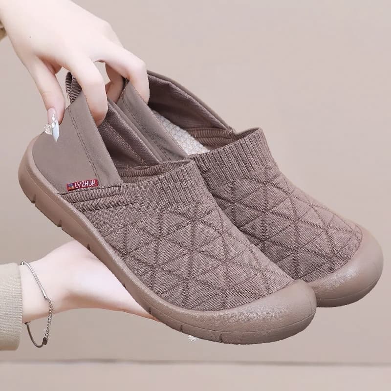 2025 New Trendy Deep-Mouth Wear-Resistant Mesh Breathable Fabric Shoes Non-Slip Casual Round-Toe Women's Summer Outdoor Shoes Trendy