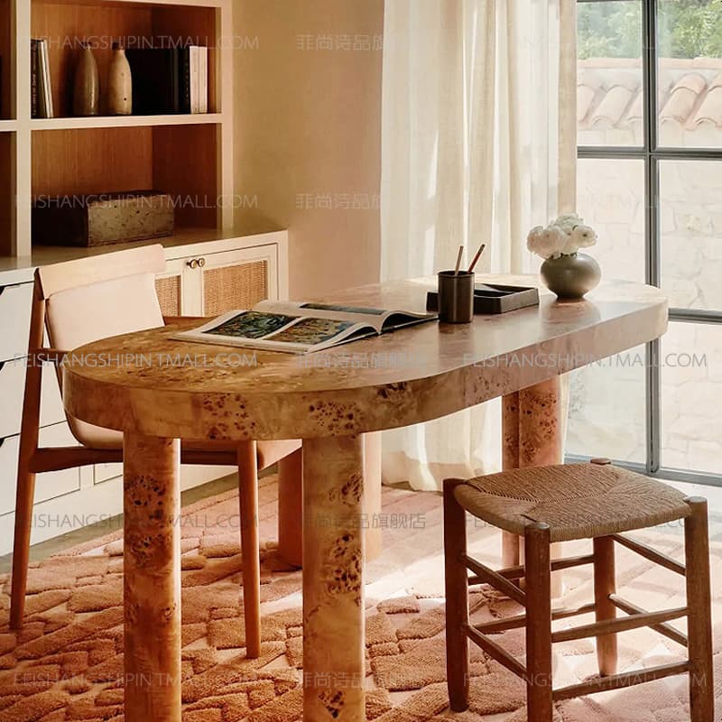 Antique Desk Long Worktable Cream Solid Wood Tea Table Writing Desk For Home Minimalist Computer Desk