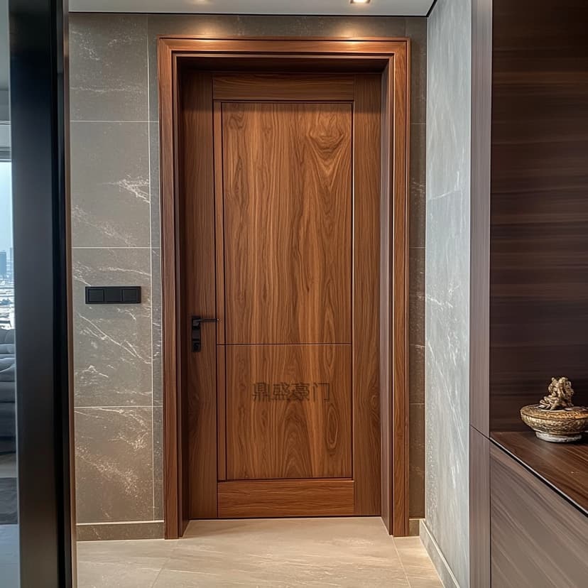 Wabi-Sabi Style Solid Wood Door for Villa, Rural Self-Built House, Bedroom Door, Simple Natural Wood Door, Entrance Door, Original Ecological Door