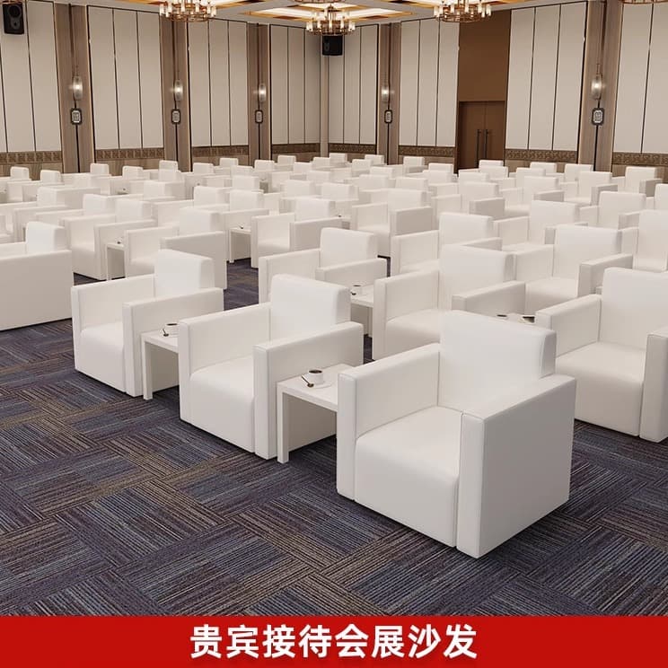 White Vip Reception Exhibition Conference Single Sofa Office Reception Business Lecture Forum Event Front Row