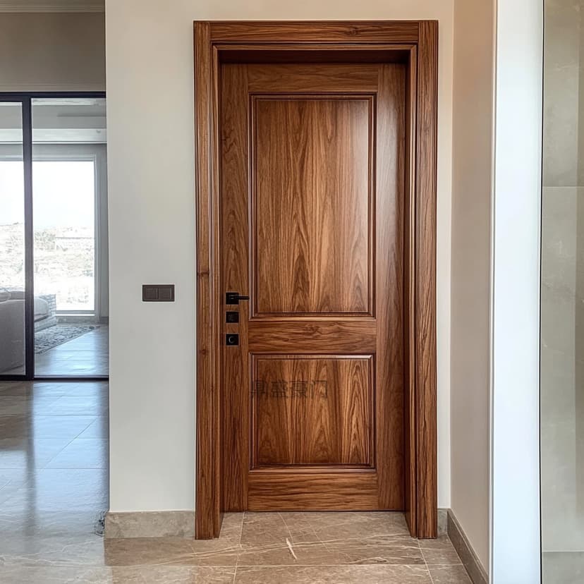 Wabi-Sabi Style Solid Wood Minimalist Door, Chinese Modern Entrance Door, Villa Rural Self-Built House Bedroom Door