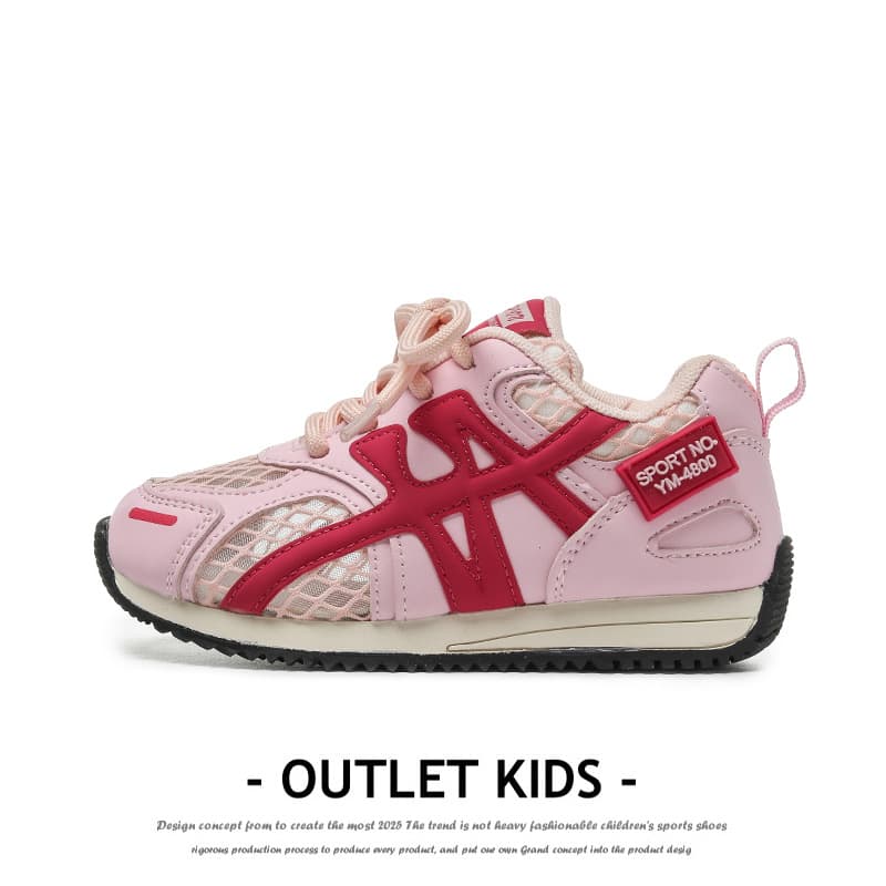 Girls' Single Mesh Sneakers 2025 Spring and Summer New Breathable Casual Shoes for Older Children, Boys' Fashionable Hollow-Out Casual Shoes, White Shoes