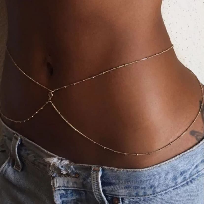 Metal Waist Chain Body Chain Cross-Border New Product Rhinestone Metal Chain Waist Chain Body Chain for Women