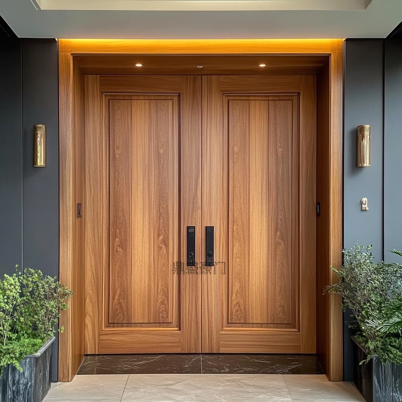 Wabi-Sabi Style Solid Wood Door, Natural Wood Guesthouse Door, Self-Built House Entrance Door, Double Door, Chinese-Style Villa Courtyard Entrance Wooden Door