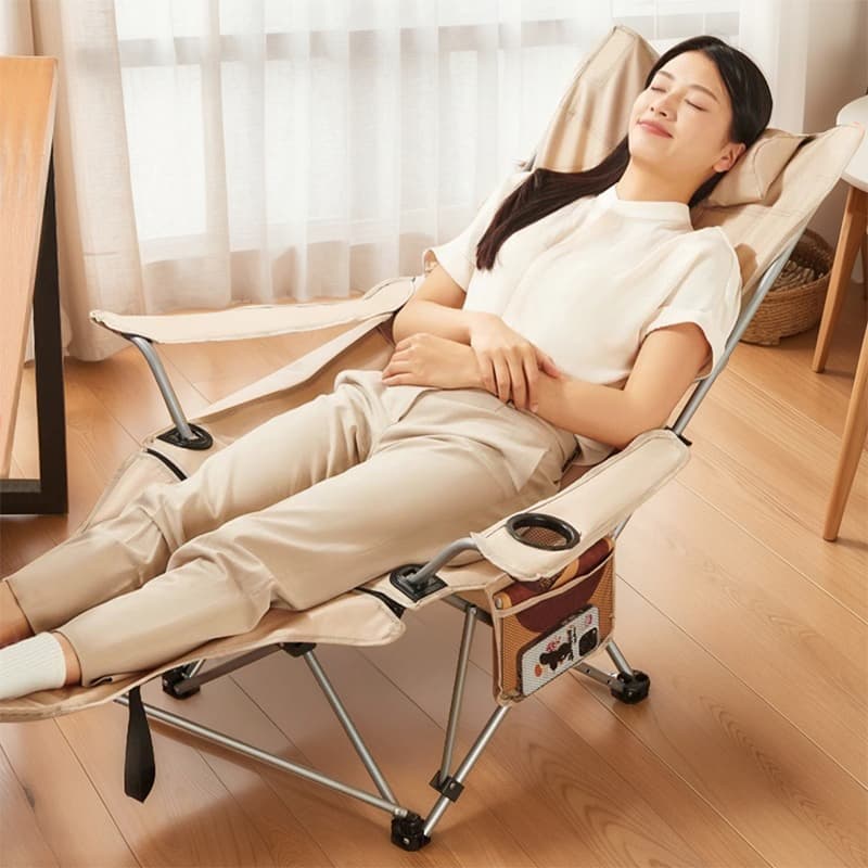 Dual-purpose Folding Bed Chair Single Office Lunch Break Recliner Outdoor Adult Space-free Nap Accompanying Marching Bed