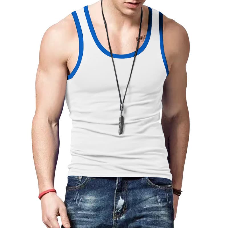 2025 New American Style Slim Fit Casual Sports Men's Summer Base Layer Color-Blocked Undershirt Men's Vest