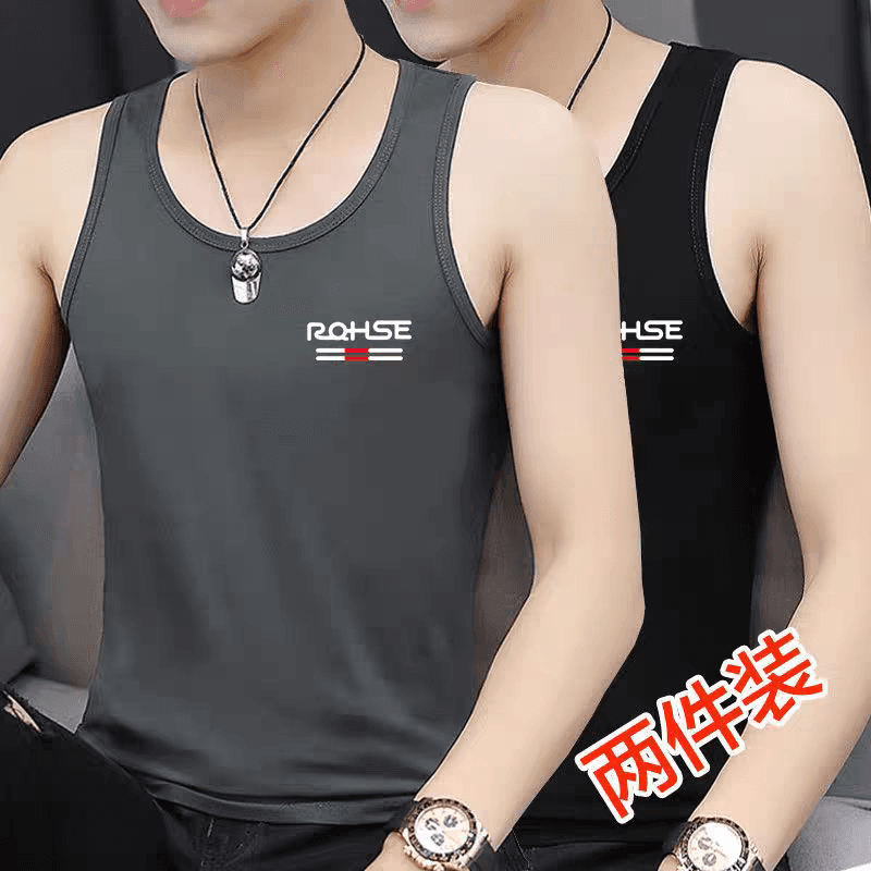 Men's Clothing Clearance from Foreign Trade Outlets, Cheap 9.9 Yuan Tank Tops, Modal Ice Silk Men's Sleeveless T-Shirts, Vests