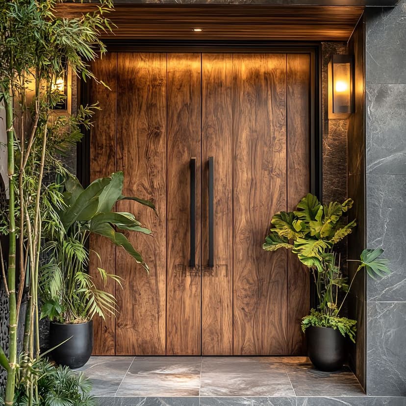 Wabi-Sabi Style Guesthouse Courtyard Door, Solid Wood Door, Bedroom Door, Natural Solid Wood Door, Entrance Door, All-Natural Wood Door