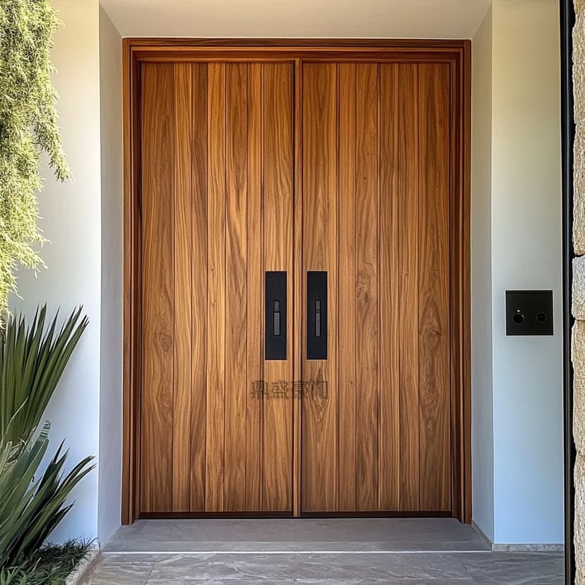 Wabi-Sabi Style Pure Natural Wood Entrance Door, Teak Entrance Door, Villa Self-Built House Solid Wood Door, Bedroom Door, Double Door