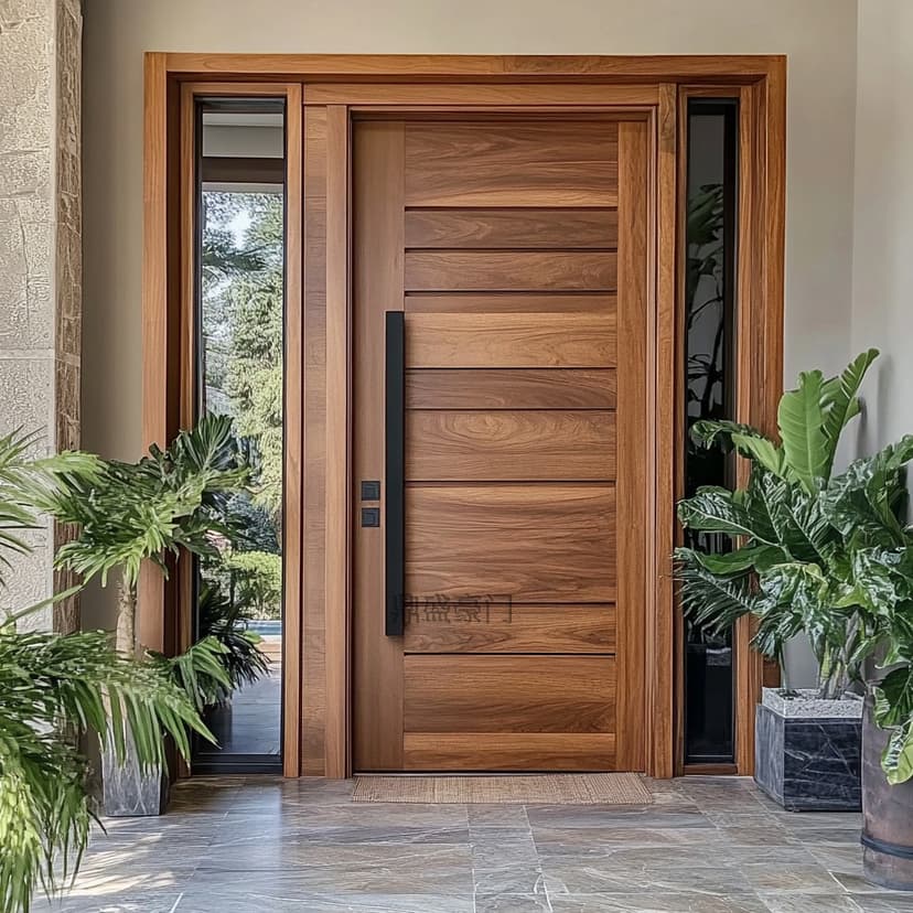 Wabi-Sabi Style Pure Solid Wood Single Entry Door Chinese-Style Solid Wood Villa Door Courtyard Door Solid Wood Door Bedroom Door