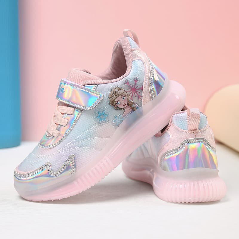 2025 Spring and Autumn New Children's Shoes Frozen Elsa Princess Girls' Sports Shoes Lightweight Breathable Casual Shoes