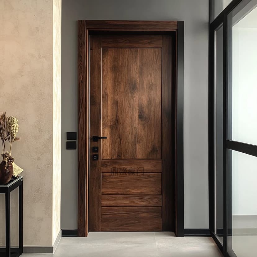 Wabi-Sabi Style Solid Wood Door, Bedroom Door, Natural Wood Entrance Door, Teak Indoor Door, Villa Self-Built House, Guesthouse Single Door