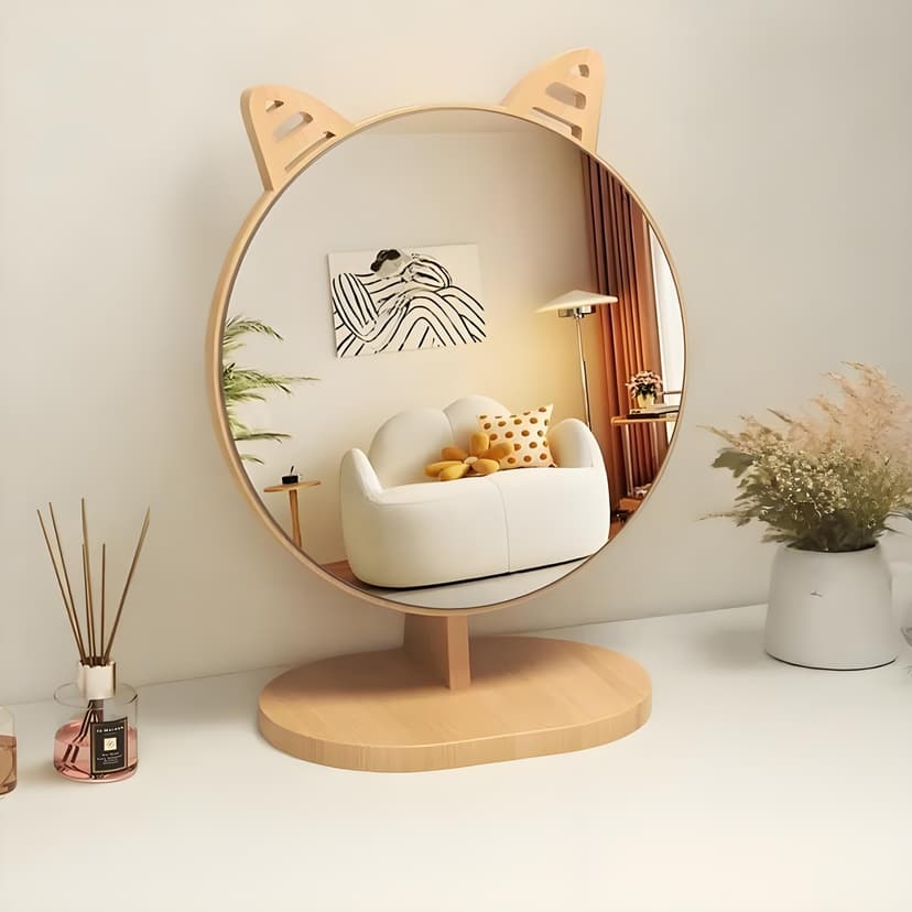 Mirror for Home Desktop Bedroom, Trendy ins Style Vanity Mirror, Portable Makeup Mirror for Student Dormitory