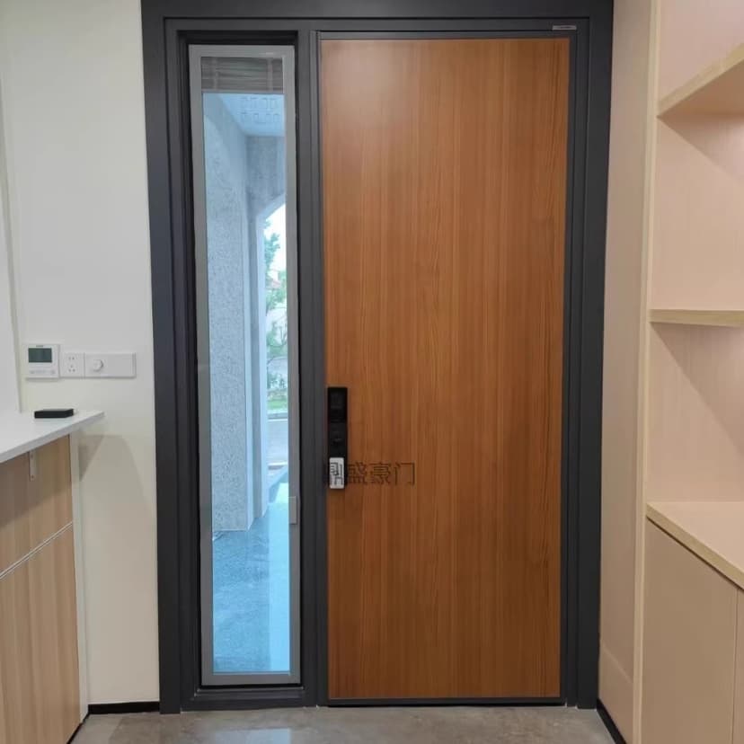 Wabi-Sabi Style Solid Wood Bedroom Door, Vintage Minimalist Villa Rural Self-Built House Guesthouse Entrance Door