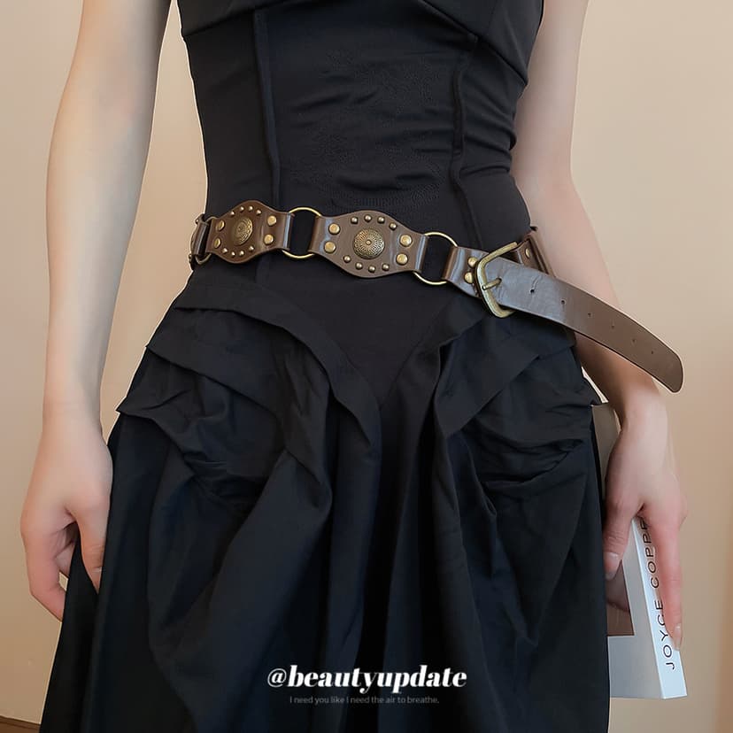 Retro Punk Style Denim Waist Chain with Skirt, Bohemian Belt, Personalized and Versatile Pants Decoration Accessories